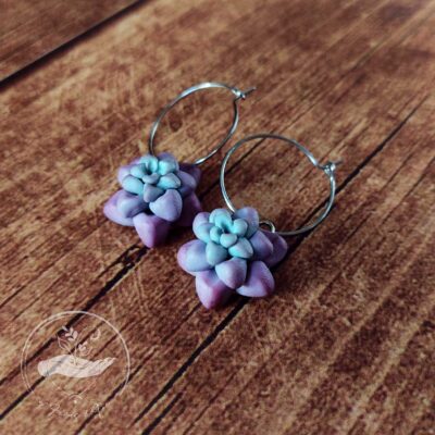 Pink Succulent Earrings